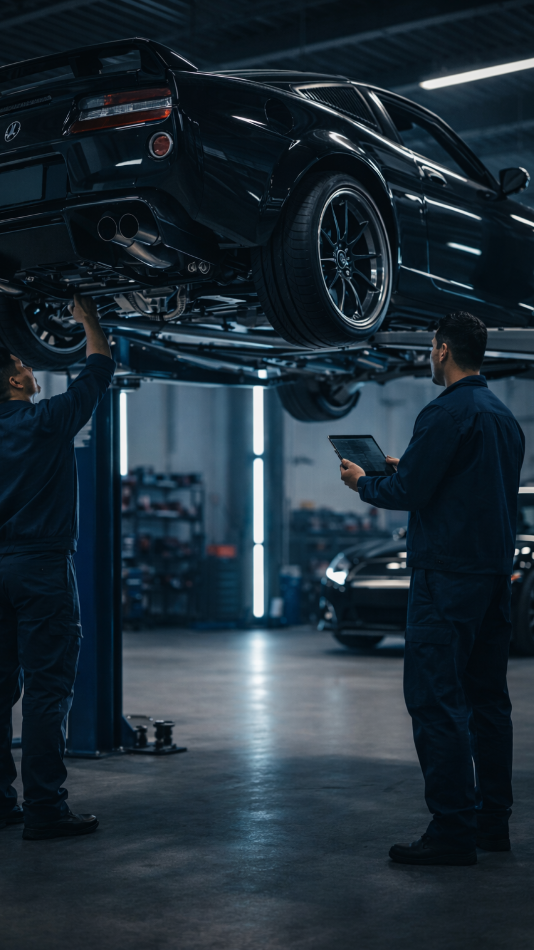 Especialista de Diego Repuestos realizando diagnóstico técnico detallado de motor con herramientas profesionales en Cartago.